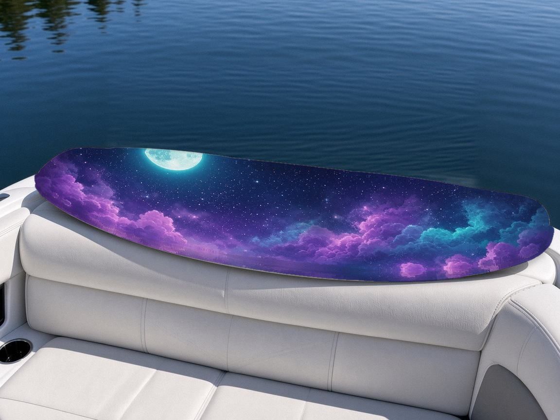 Robot Cat Moon Ledge wakeboard, on the boat wrap, bottom side
