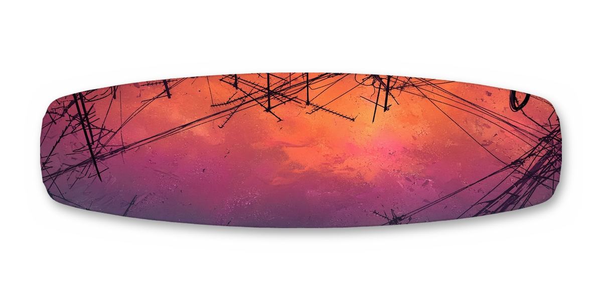 Rooftop Antenna Sunset wakeboard, studio shot wrap, bottom side