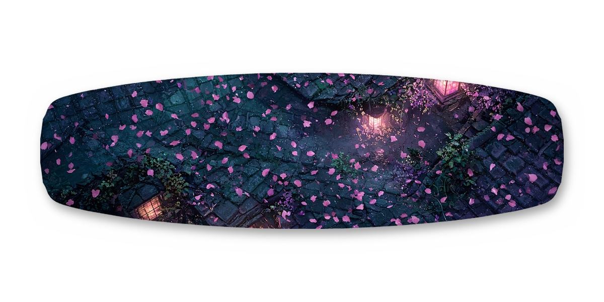 Rooftop Blossom Dusk wakeboard, studio shot wrap, bottom side