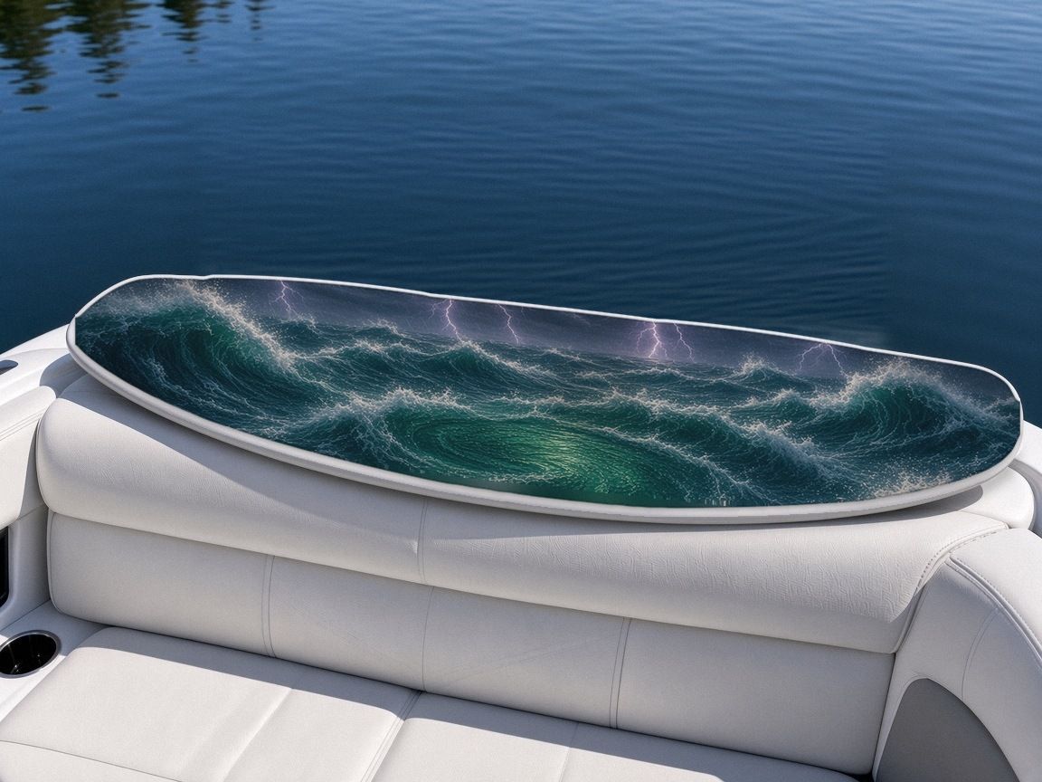 Sea Serpent Lighthouse Storm wakeboard, on the boat wrap, bottom side