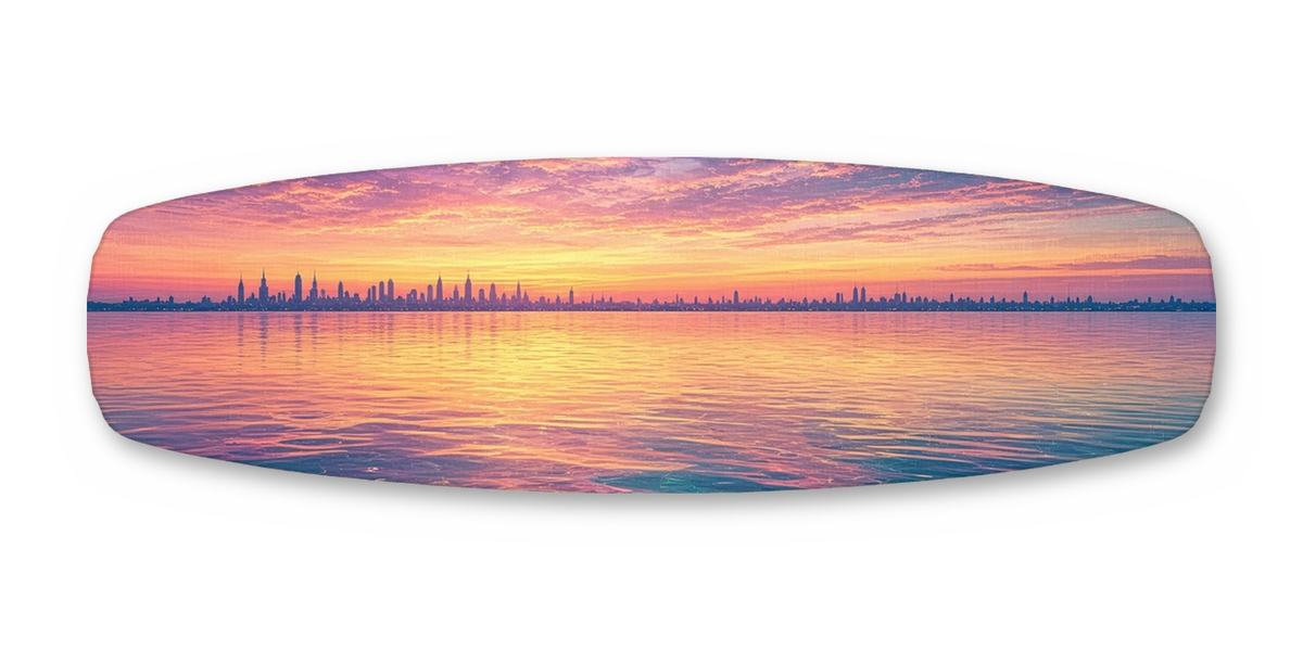 Skyline Dawn Bay wakeboard, studio shot wrap, bottom side