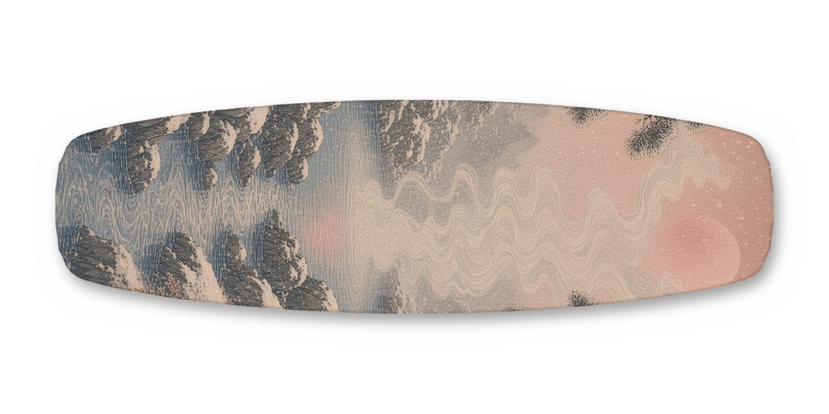 Snow Monkeys Hot Spring wakeboard, studio shot wrap, bottom side