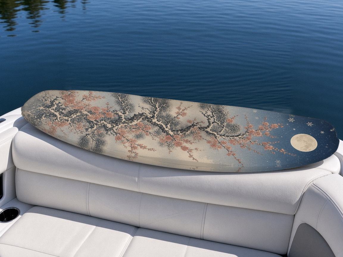 Snow Temple Cranes wakeboard, on the boat wrap, bottom side