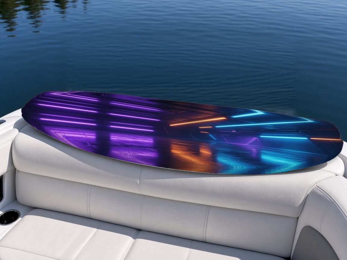 Subway Platform Arrival wakeboard, on the boat wrap, bottom side