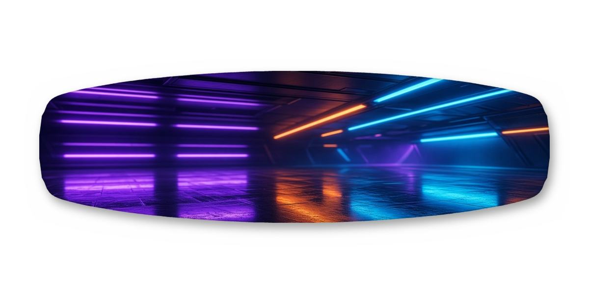 Subway Platform Arrival wakeboard, studio shot wrap, bottom side