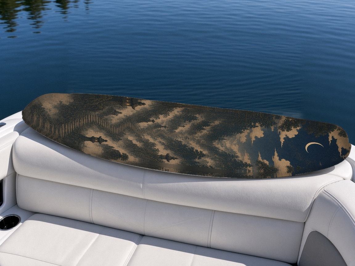 Tengu Cedar Peak wakeboard, on the boat wrap, bottom side