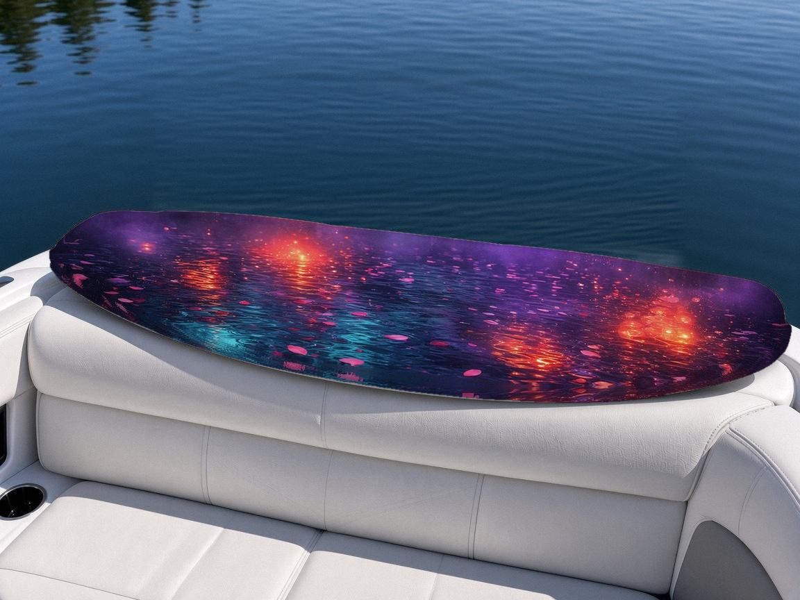 Torii Shrine Megacity wakeboard, on the boat wrap, bottom side