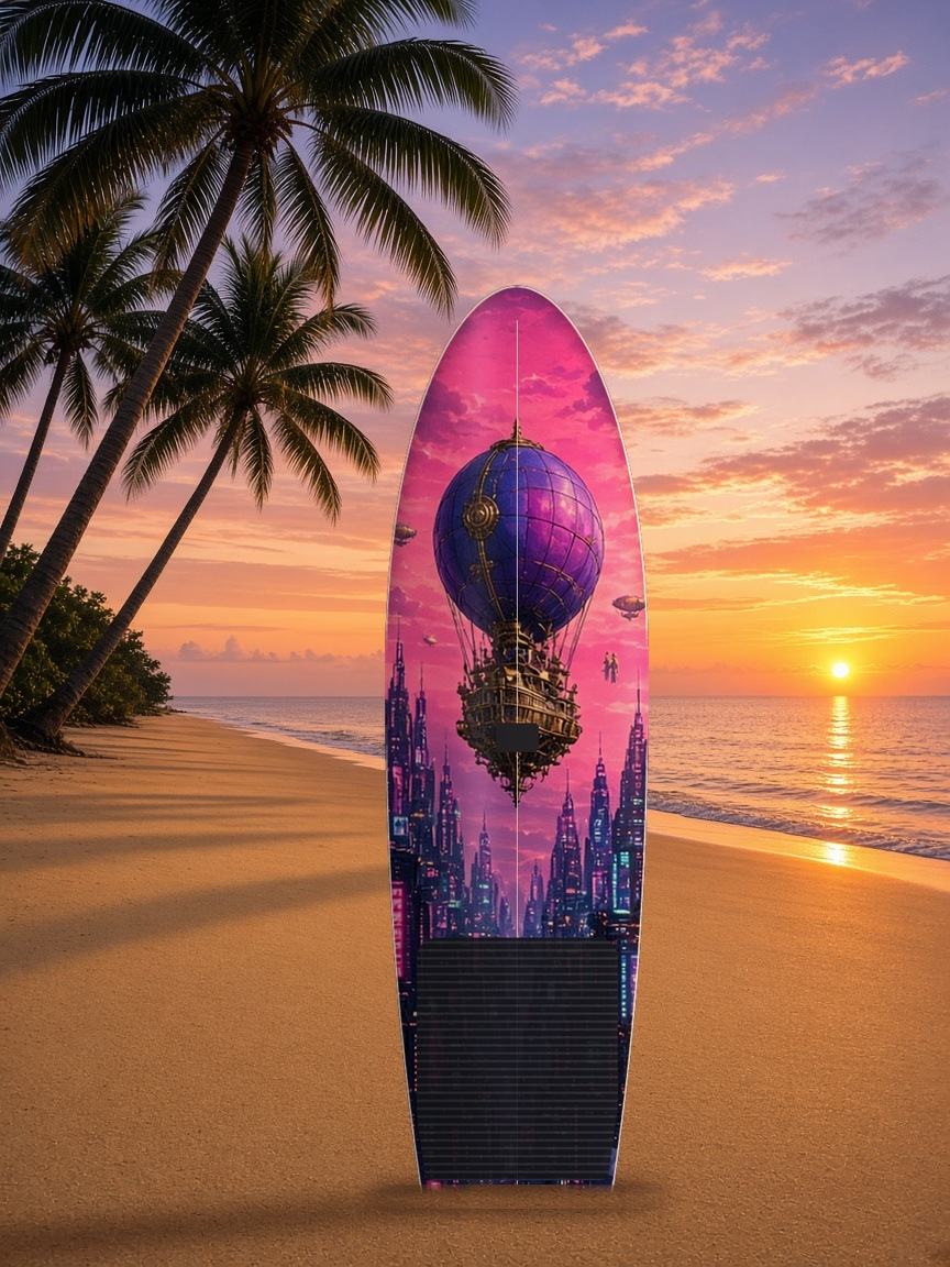 Airship Cloud City paddleboard wrap, top side