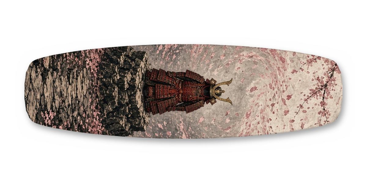 Armor Blossom Storm wakeboard, studio shot wrap, top side