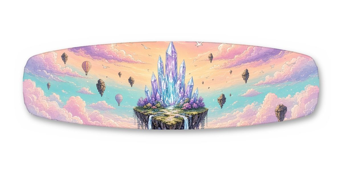 Crystal Citadel Waterfalls wakeboard, studio shot wrap, top side
