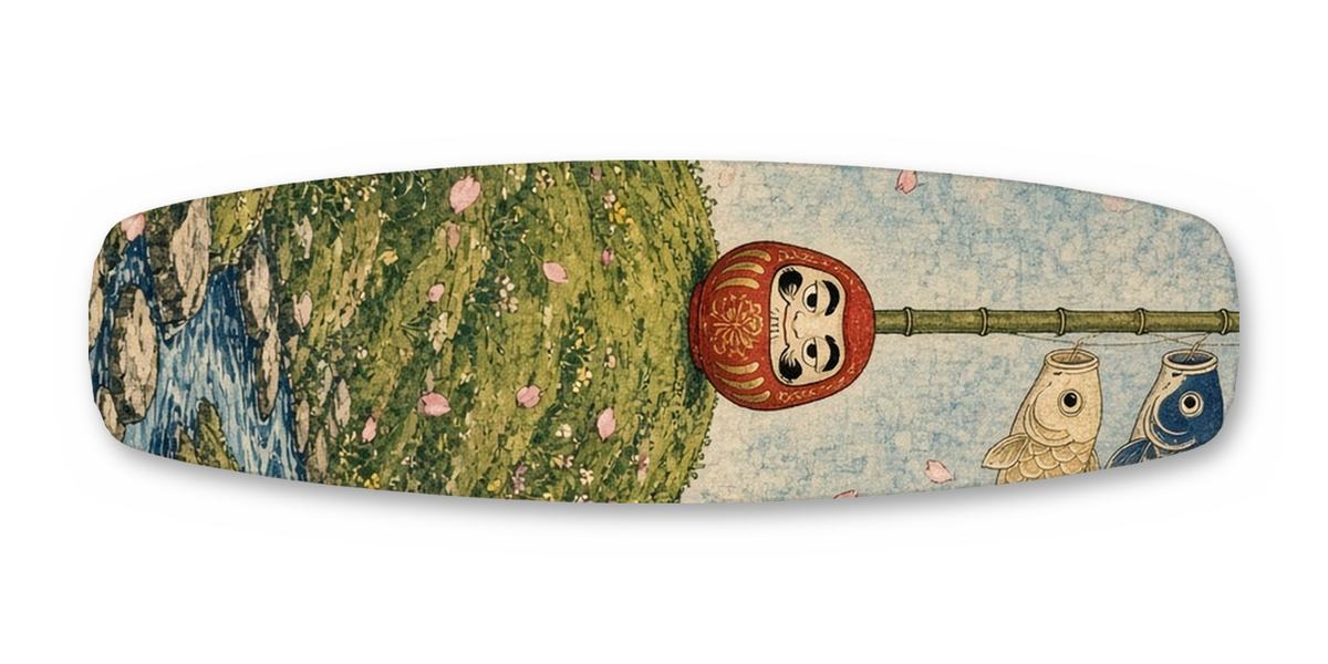 Daruma Koinobori Spring wakeboard, studio shot wrap, top side