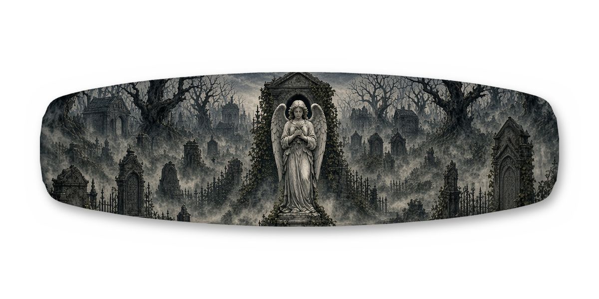 Graveyard Angel Mausoleum wakeboard, studio shot wrap, top side