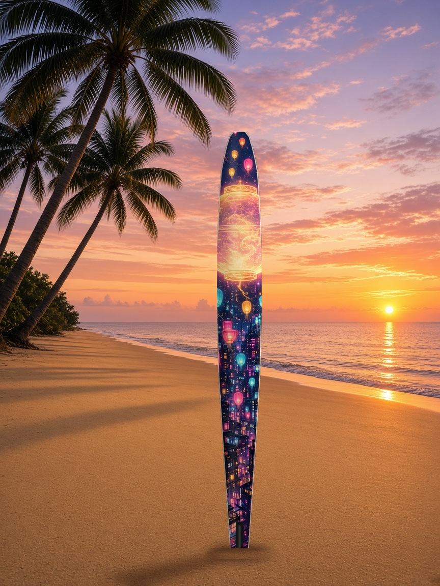 Hologram Lantern Festival slalom ski, top side