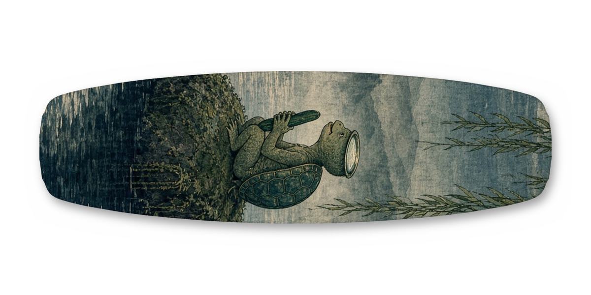 Kappa Moon River wakeboard, studio shot wrap, top side