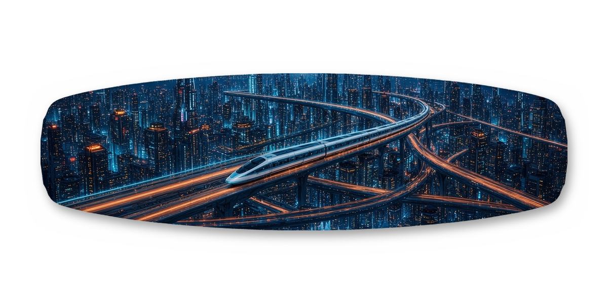 Maglev Night Run wakeboard, studio shot wrap, top side