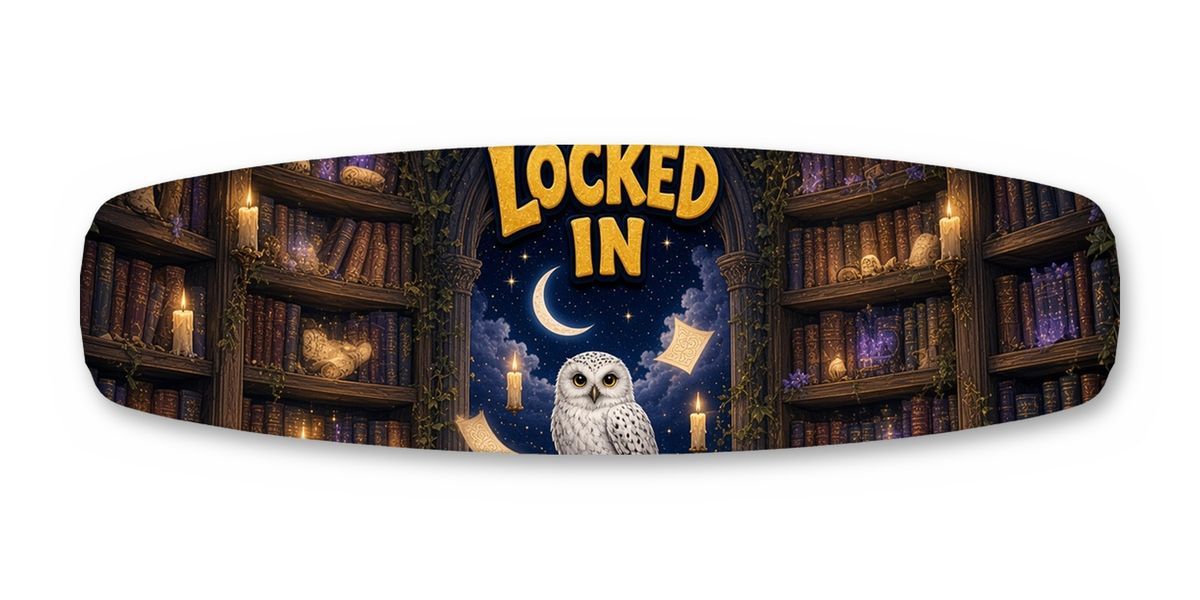 Owl Library Locked In wakeboard, studio shot wrap, top side