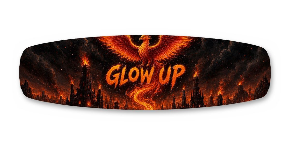 Phoenix Forge City Glowup wakeboard, studio shot wrap, top side