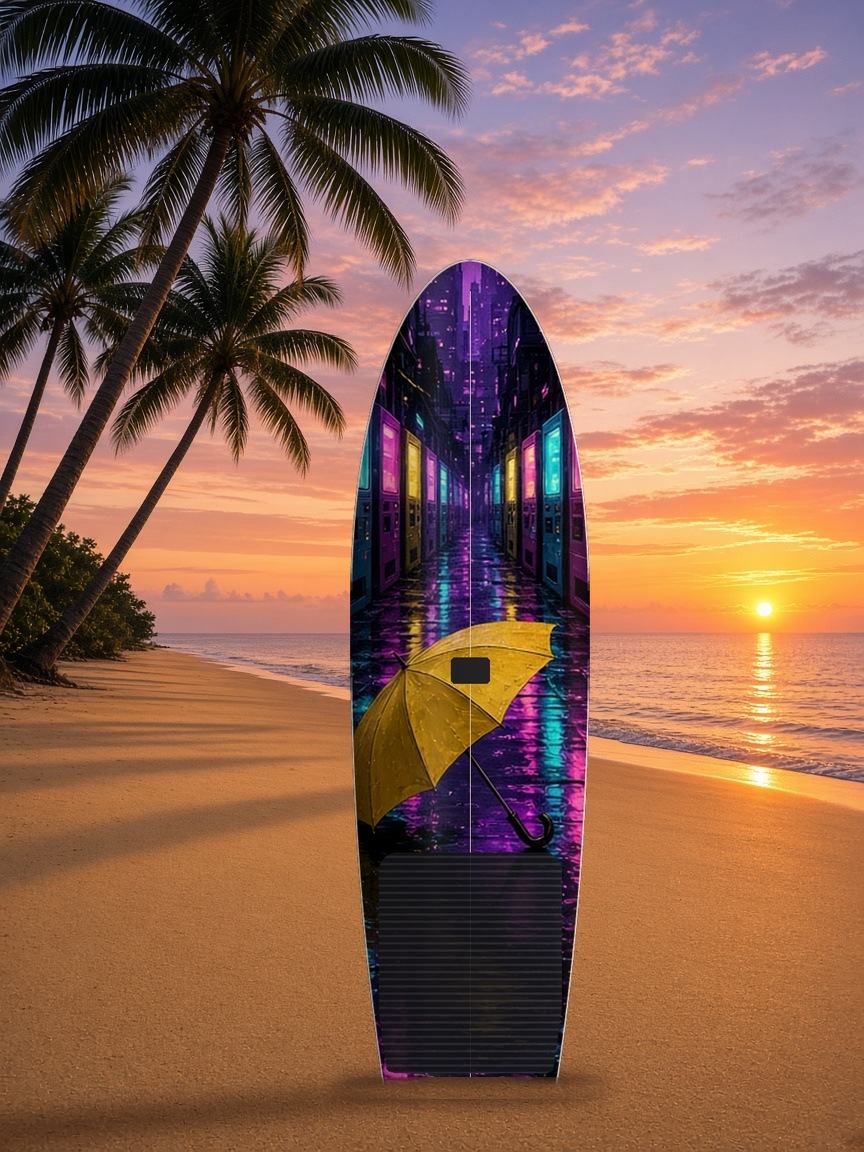 Vending Alley Umbrella paddleboard wrap, top side