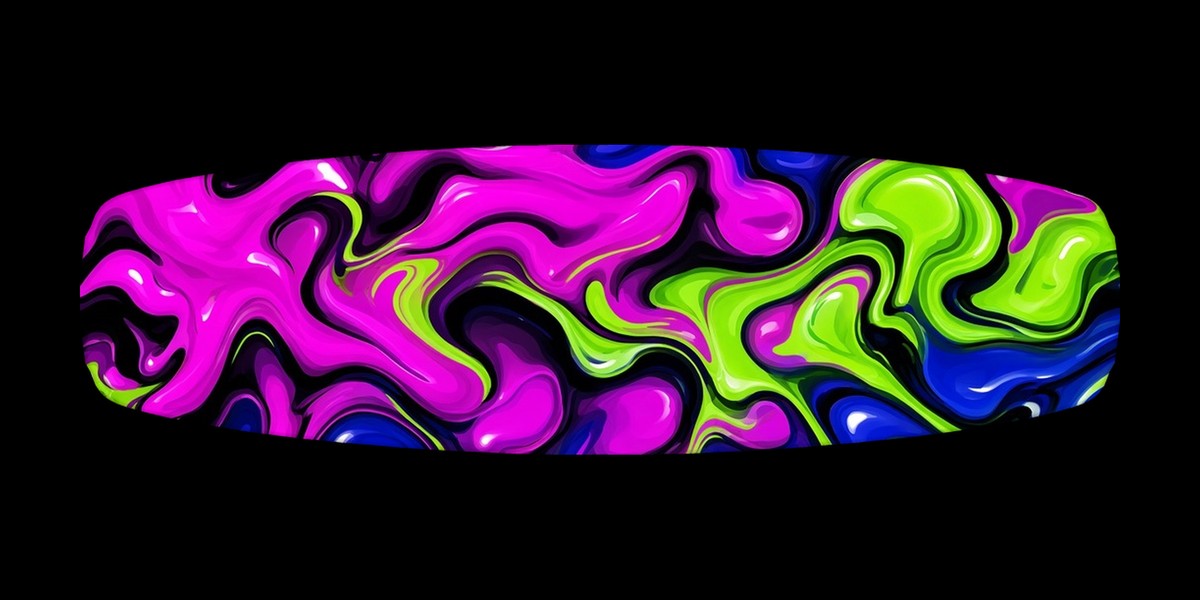 Liquid Pop wakeboard with boots, studio shot on black, Lake Life collection